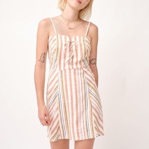 Aeropostale Striped Sweetheart Lace-Up Slim Dress